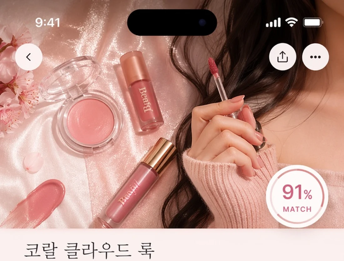 Coral cloud makeup look reference